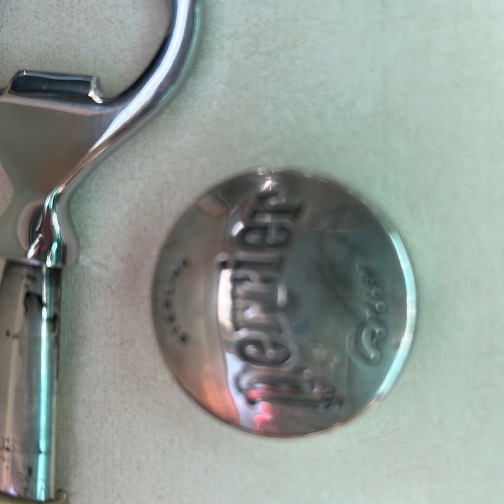 Cartier Perrier Bottle Opener & Caps Sterling Silver